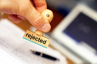 Hand stamping paper with rejected