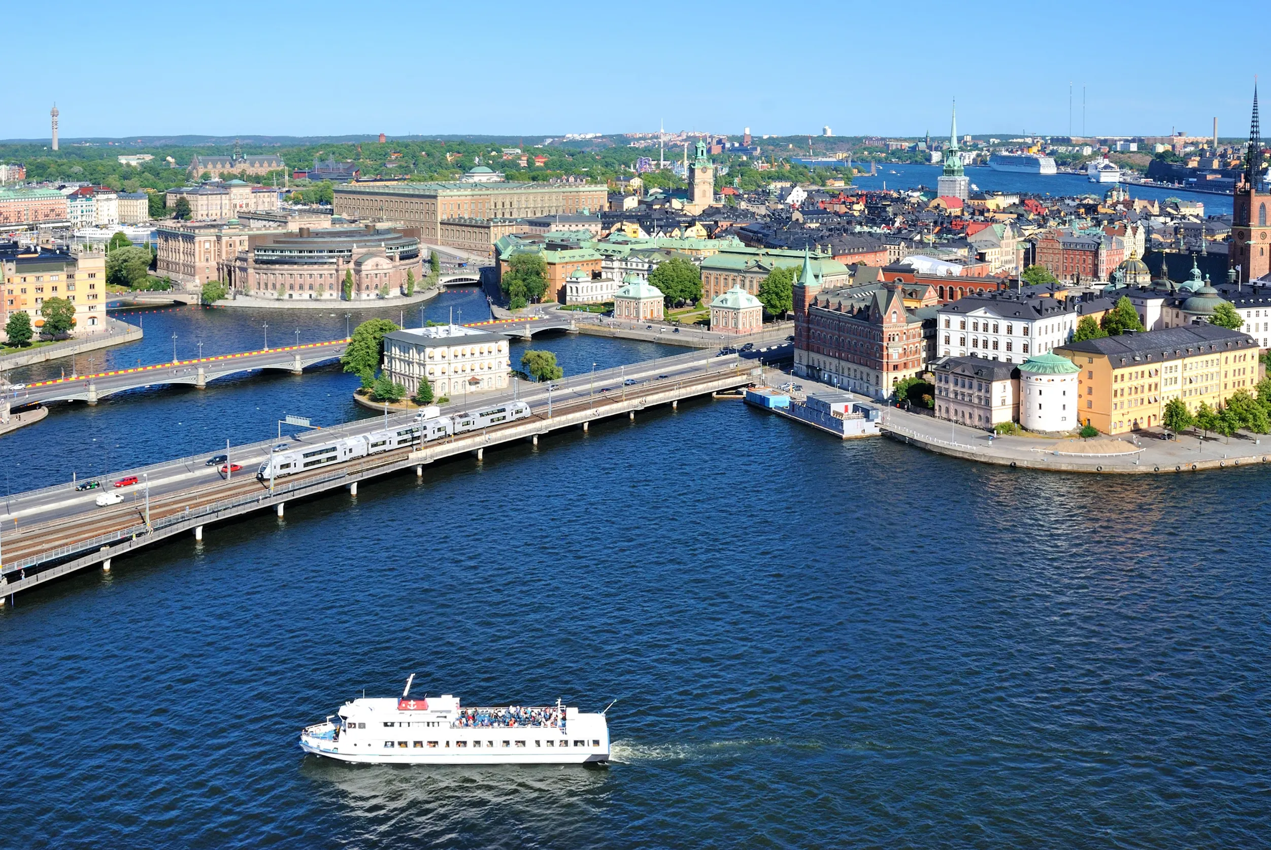 historical center of stockholm witn main places of interest