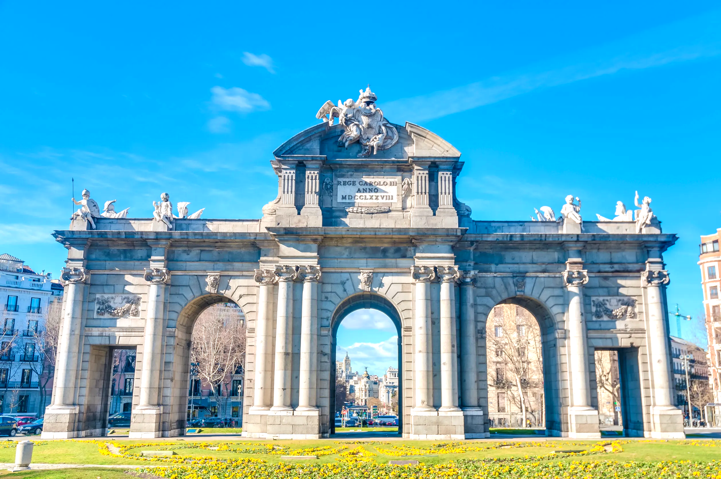 the alcala gate monument in seville spain
