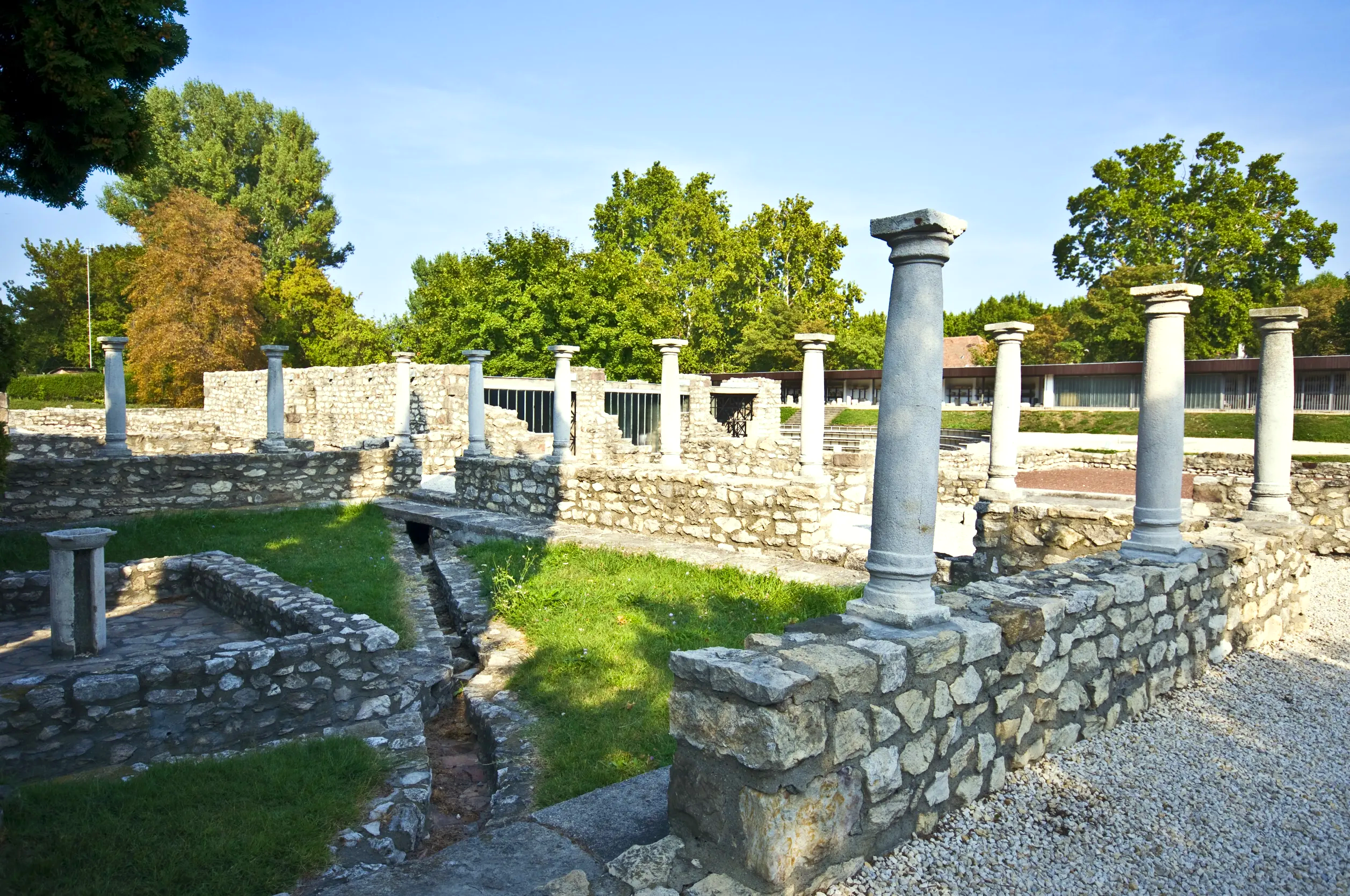 the famous aquincum roman monument in budapest hungary