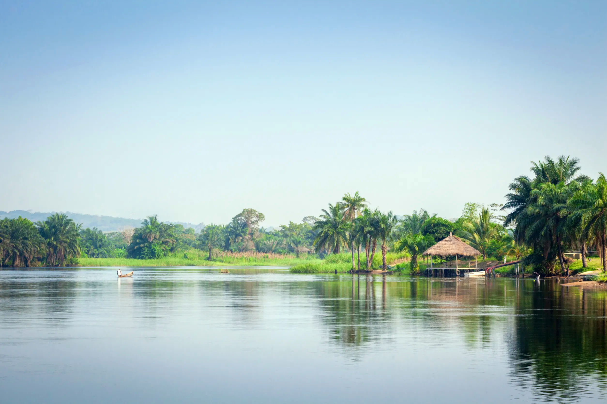 the famous tropical volta river in ghana west africa