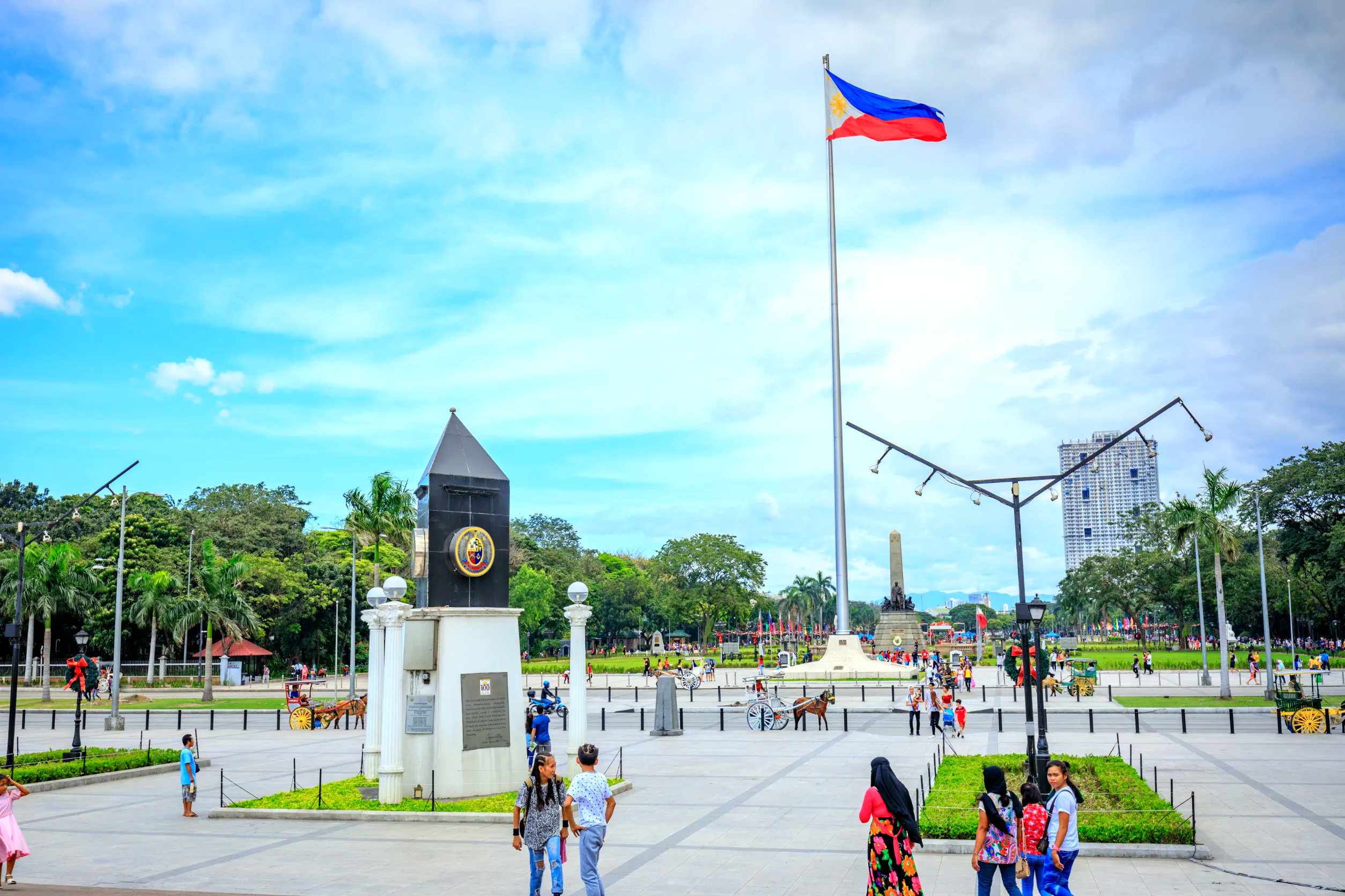 the square view of rizal park in manila philippines