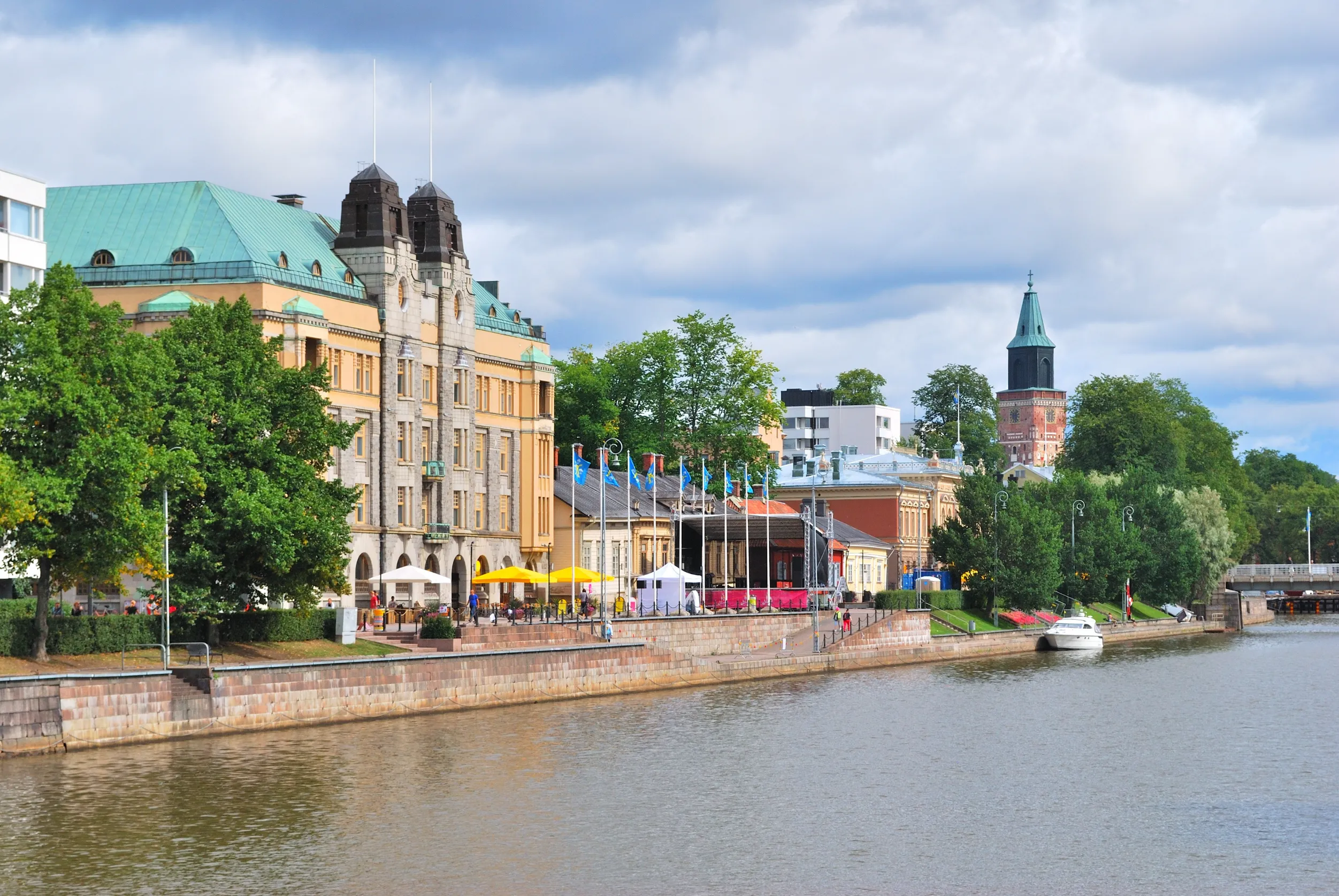 turku finland embankment of the river aura
